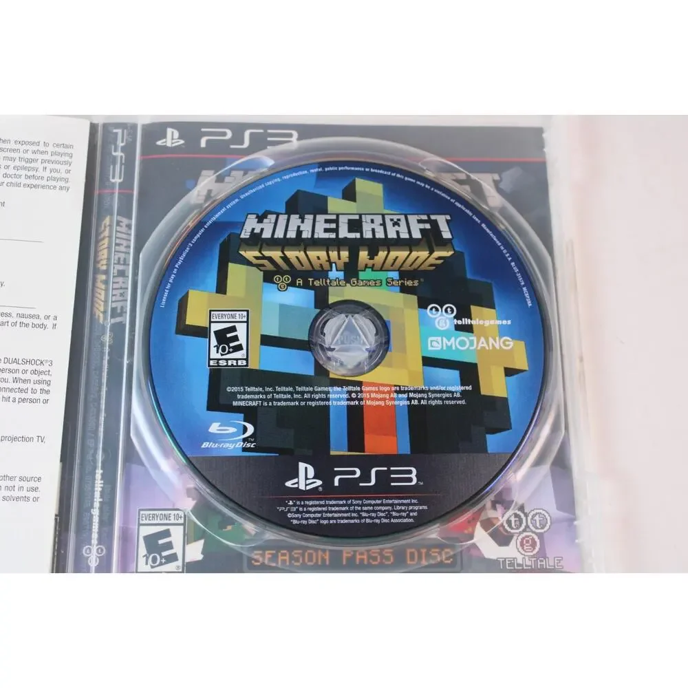 Minecraft Story Mode Season Pass Disc (PlayStation 3, 2015, PS3) Complete